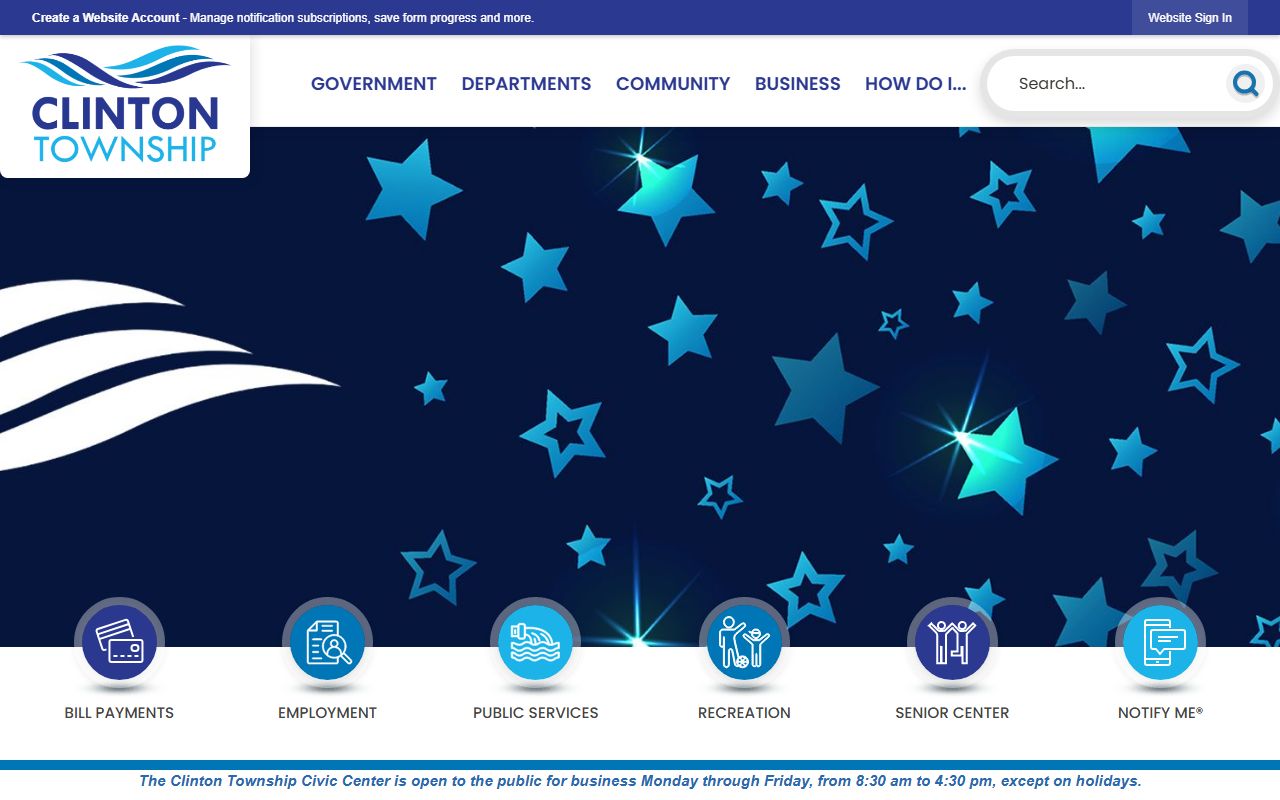 Clinton Township website for White Pages record searches