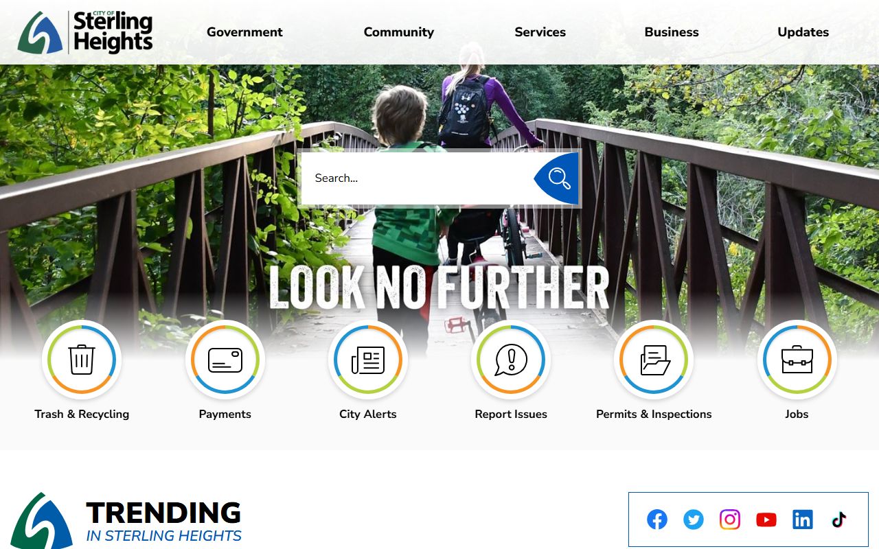 Sterling Heights city website for White Pages records