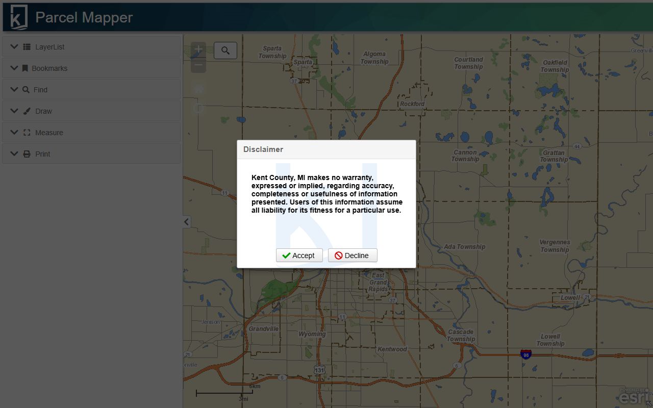 Kent County GIS property viewer for White Pages address lookups