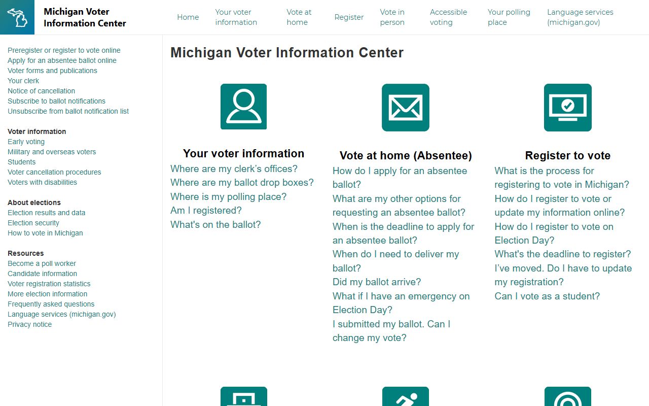 Michigan Voter Information Center for White Pages lookups