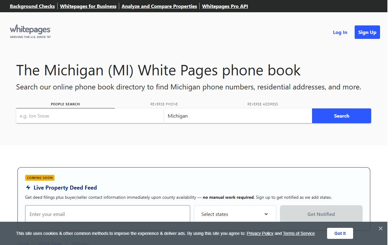 Michigan White Pages search on Whitepages.com